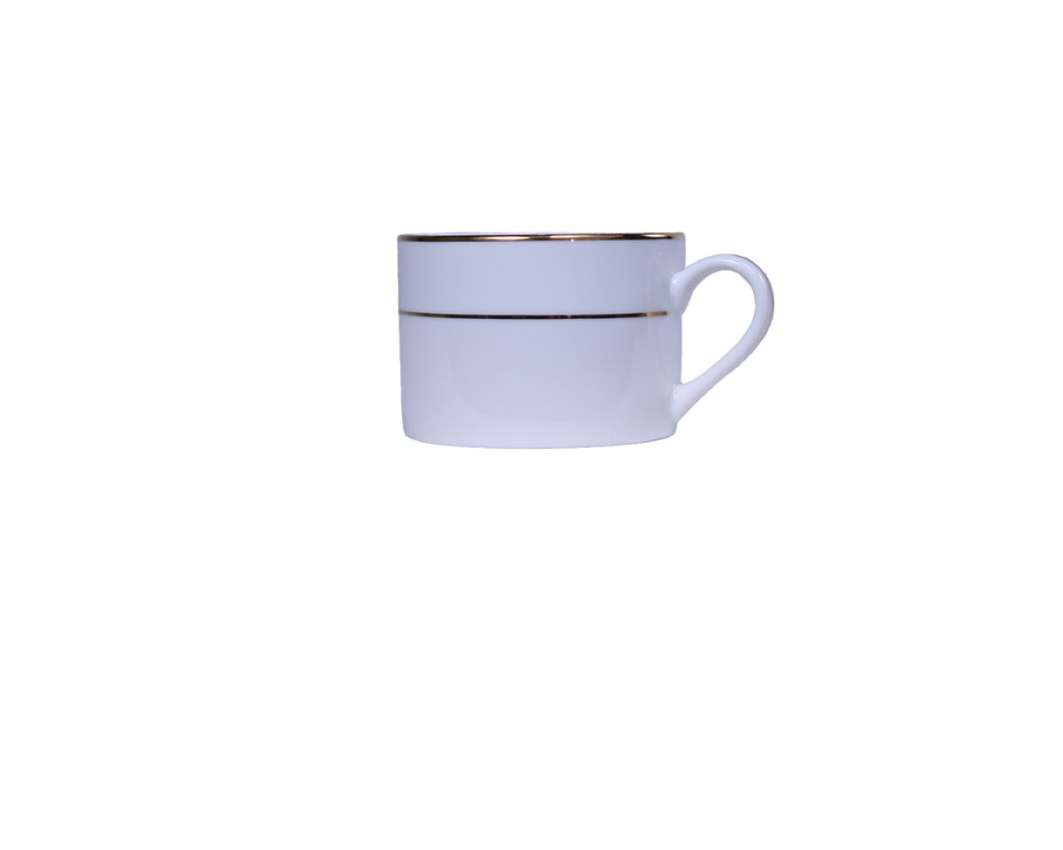 Coffee Cup Ivory With Gold Band 8 oz