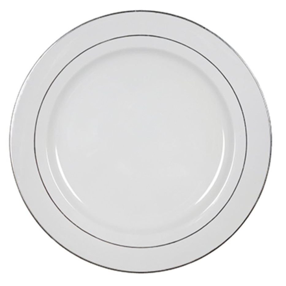 White with Platinum Band Charger 12"