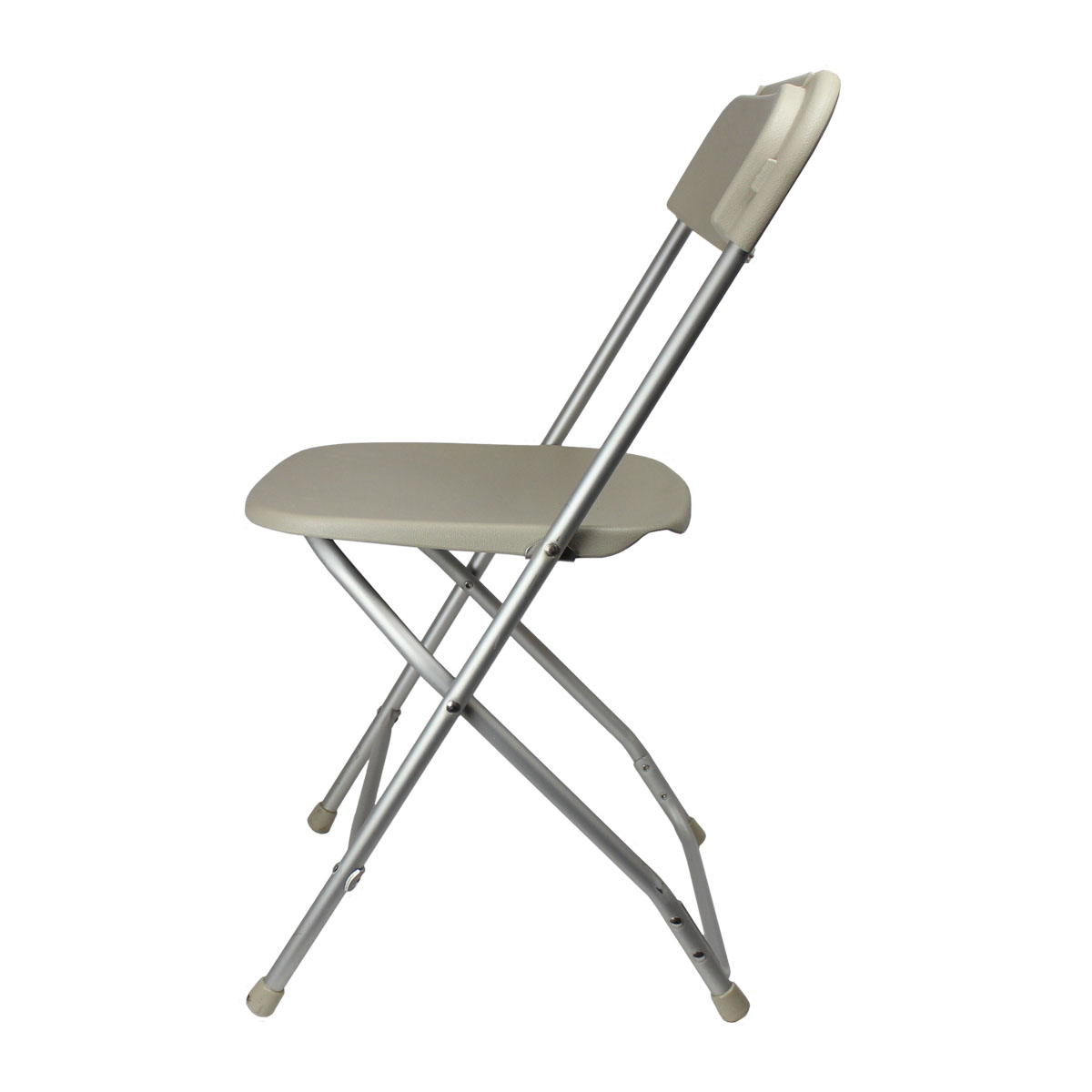 Chair Beige Folding Plastic With Aluminum Frame