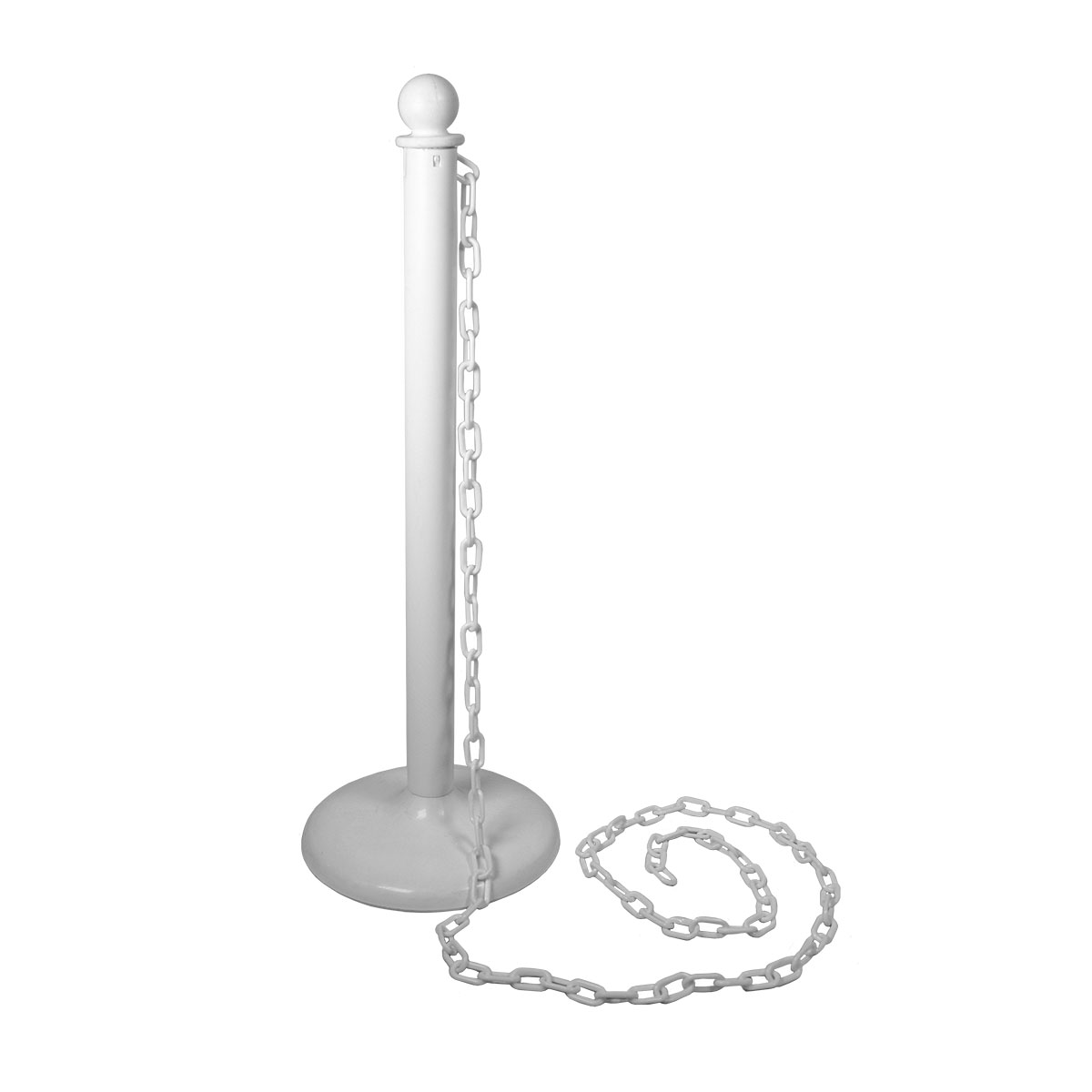 Stanchion White Plastic with 10' Chain 