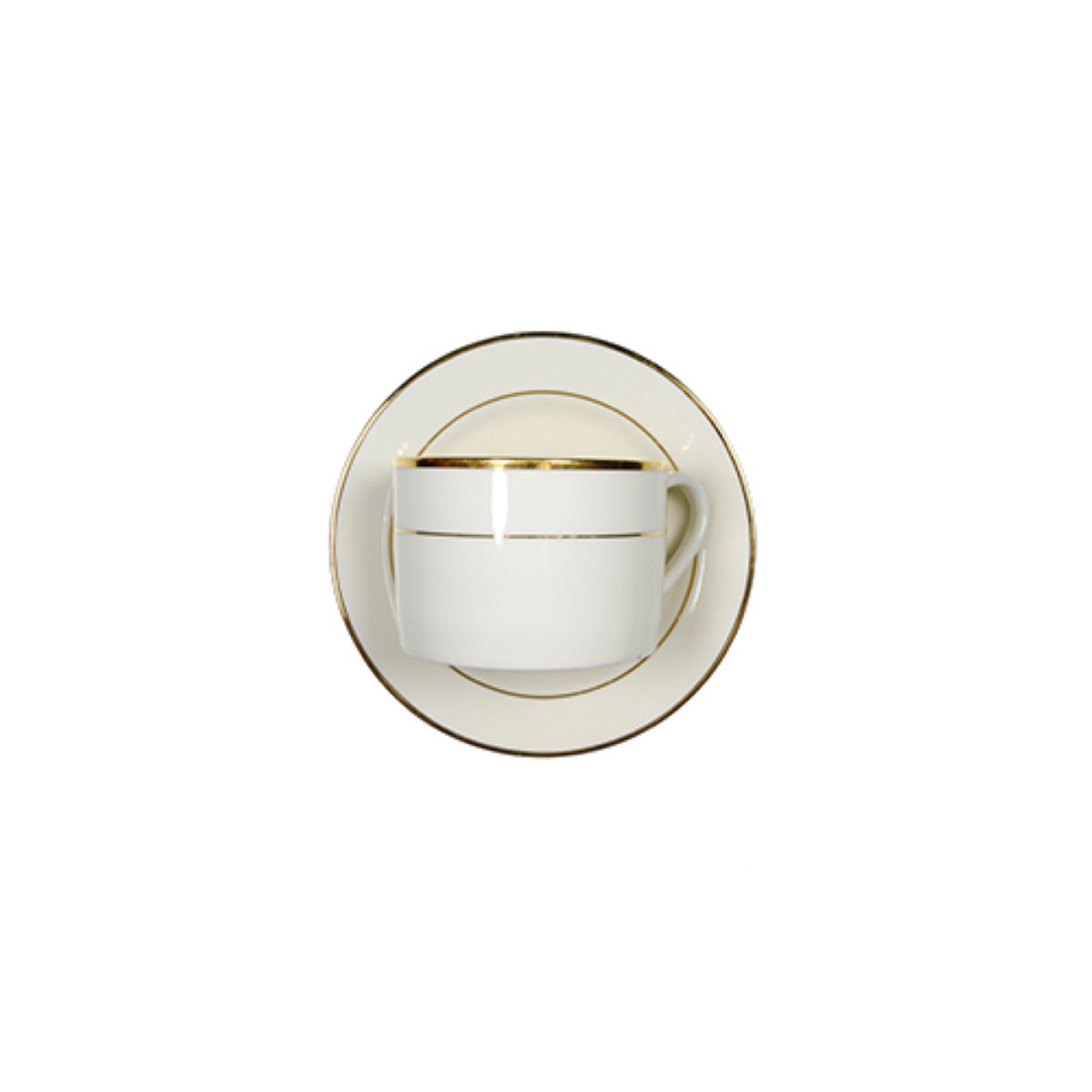 Ivory with Gold Band Coffee cup 8 oz & Saucer