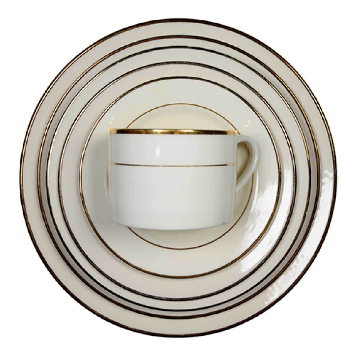Ivory With Gold Band