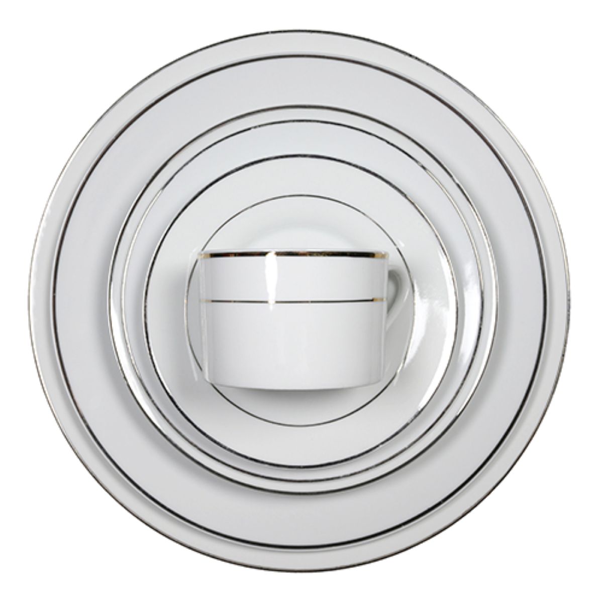 White with Platinum Band